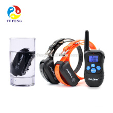 Waterproof Electric Dog Training Collar 300M Range Rechargeable Shock+Vibra+Electric Dog Collar Trainer Blue backlight screen